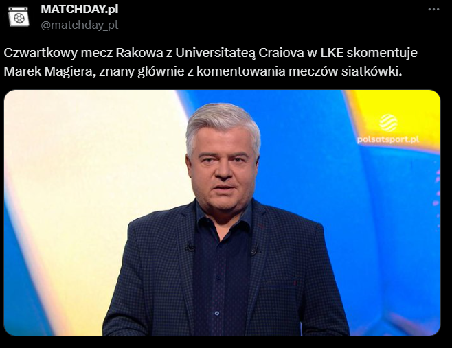 HIT! Oto KOMENTATOR meczu Rakowa w Lidze Konferencji :D
