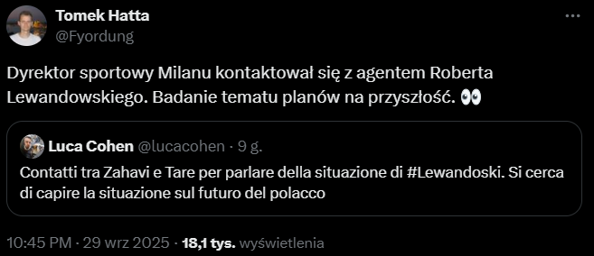 HIT! GIGANT Serie A skontaktował się z agentem Lewego w sprawie PRZYSZŁOŚCI!
