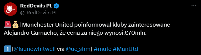 HIT! Tyle Manchester United chce za Garnacho! O.o