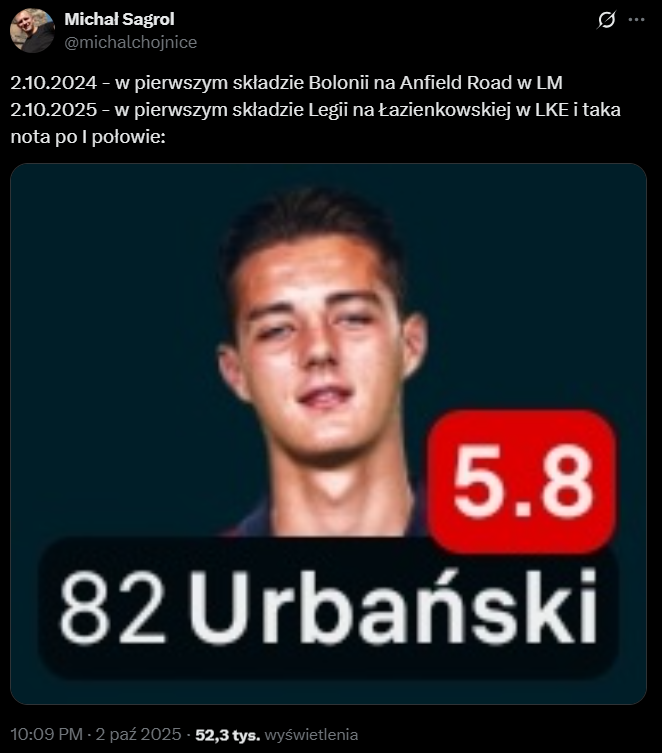 Wczoraj Urbański vs. Samsunspor w LK, a DOKŁADNIE ROK TEMU... O.o