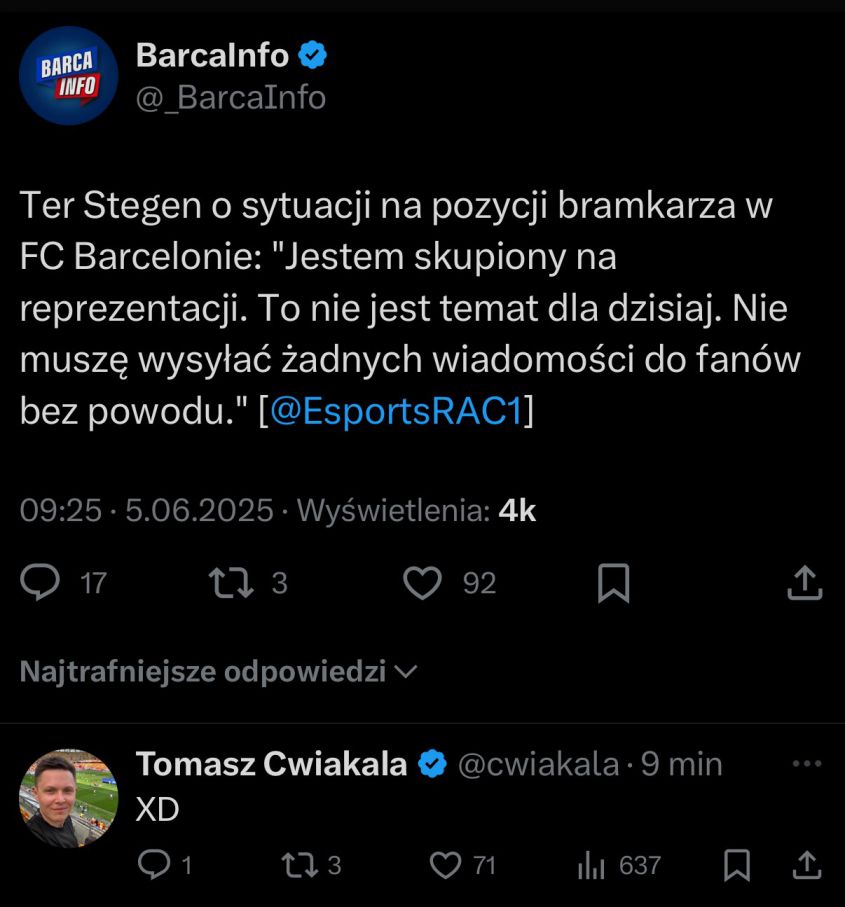 KOMENTARZ Tomasza Ćwiąkały do SŁÓW Ter Stegena nt. przyszłości xD