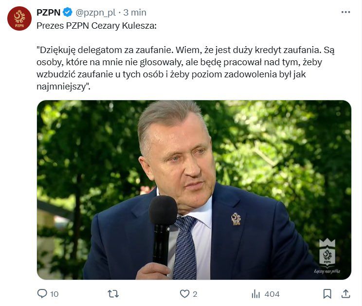 HIT! Taki cytat Prezesa PZPN wrzucił OFICJALNY PROFIL Federacji xD