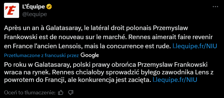 Przemysław Frankowski może WRÓCIĆ do Ligue 1! KLUB CHCE POLAKA!