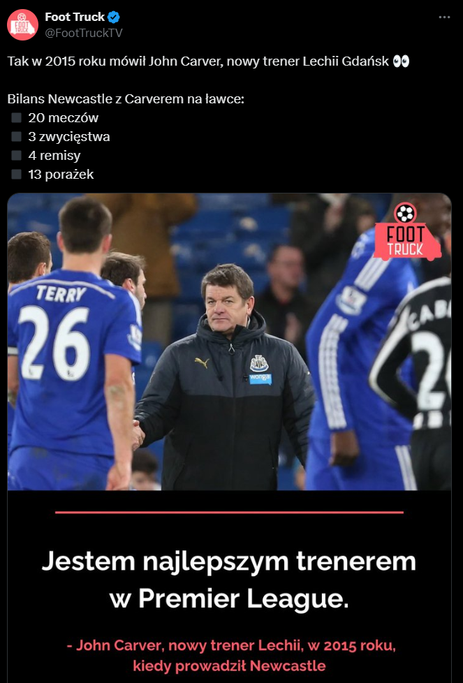 SŁOWA nowego trenera Lechii Gdańsk z czasów pracy w Newcastle w 2015 roku xD