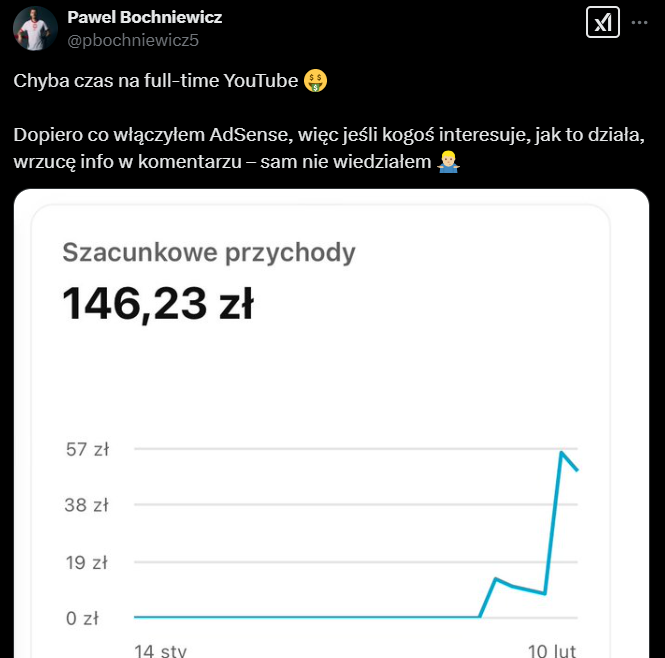 Paweł Bochniewicz zaczyna zarabiać na YT i POCHWALIŁ SIĘ PIERWSZĄ KASĄ :D