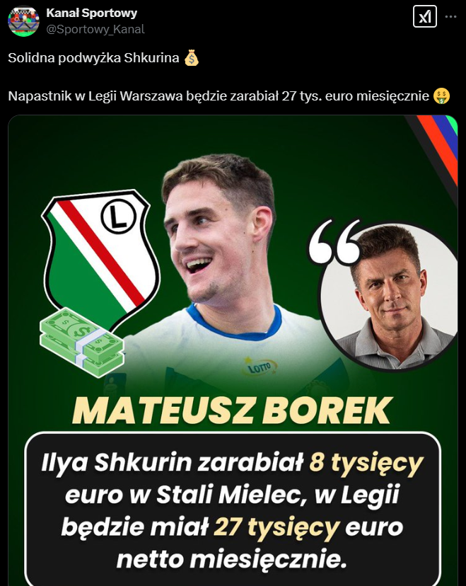 Mateusz Borek zdradza PENSJĘ Ilyi Szkurina w Stali vs. w Legii O.o