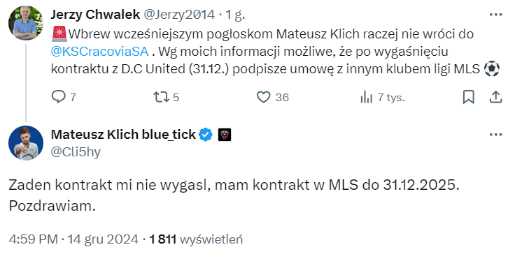 Mateusz Klich WYJAŚNIA plotki o KOŃCU jego kontraktu w MLS xD