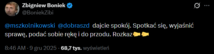 ROZKAZ Zbigniewa Bońka do skonfliktowanych Marka Szkolnikowskiego i Dawida Dobrasza xD