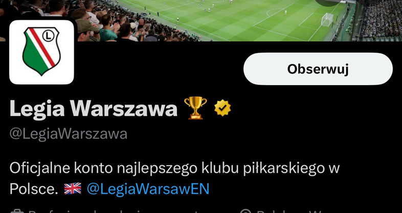 Taki OPIS ma Legia Warszawa na swoim oficjalnym profilu!