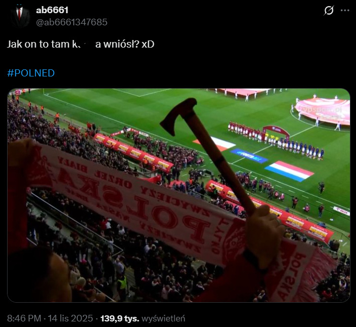 Taki ''GADŻET'' wniósł kibic na mecz Polska - Holandia xD
