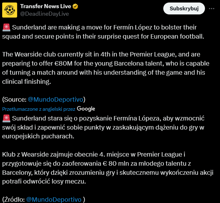 HIT! Beniaminek daje 80 MLN EURO za Fermina Lopeza!