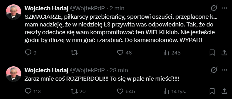 ODPALONY Wojciech Hadaj po porażce Legii z Noah xD