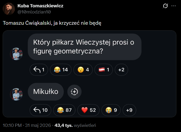 Taki ŻART po awansie Wieczystej Kraków wystosował Tomasz Ćwiąkała xD