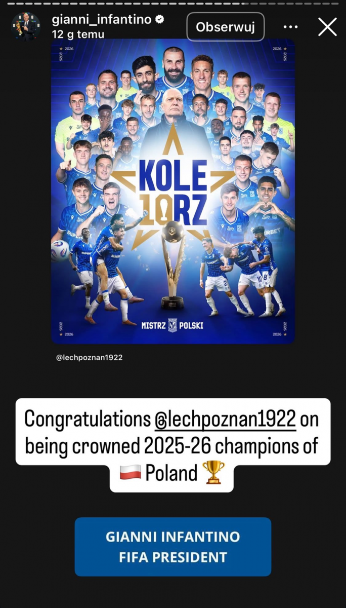 Gianni Infantino PUBLIKUJE STORIES z Lechem Poznań i.. :D