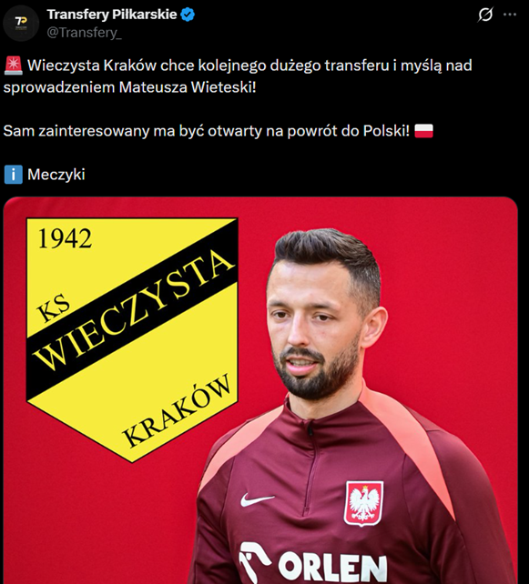 HIT! Wieczysta idzie po niedawnego... REPREZENTANTA POLSKI!