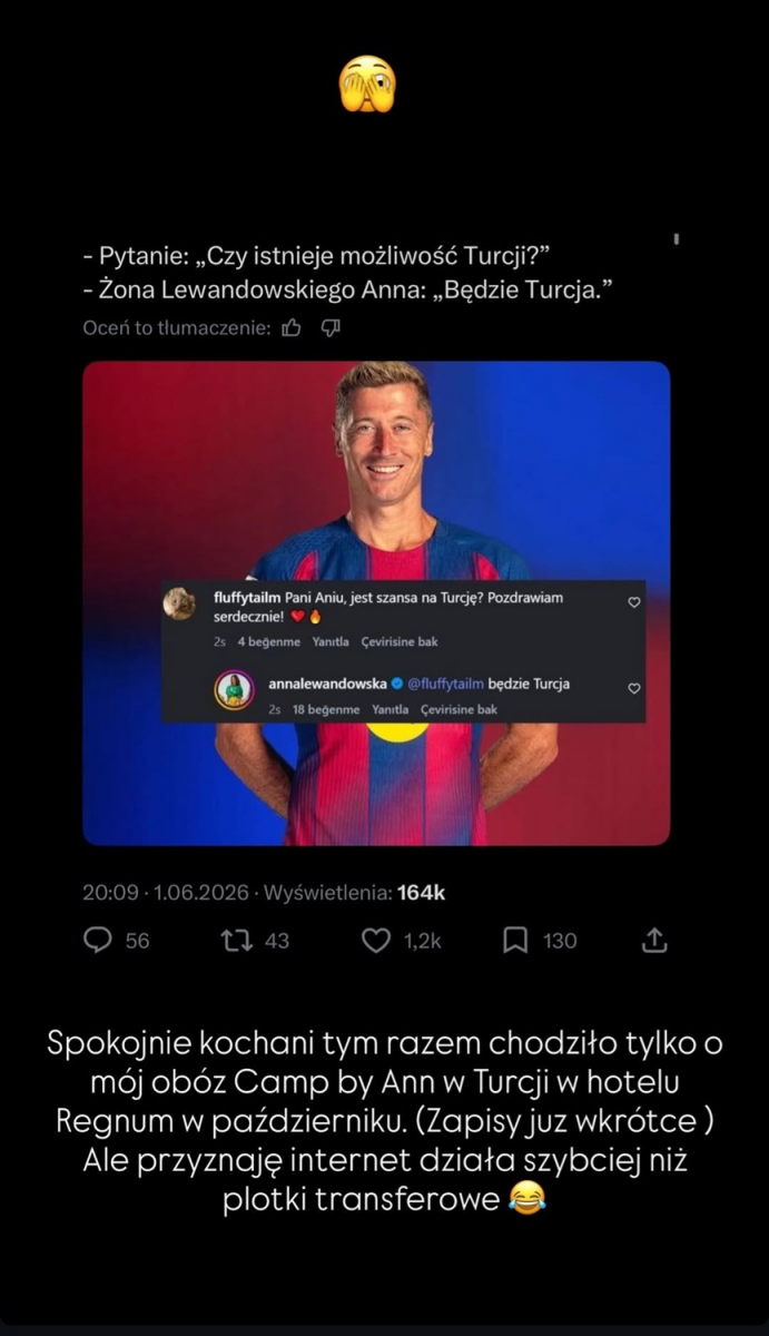 Anna Lewandowska ZABRAŁA GŁOS w sprawie ''PODRÓŻY DO TURCJI''!