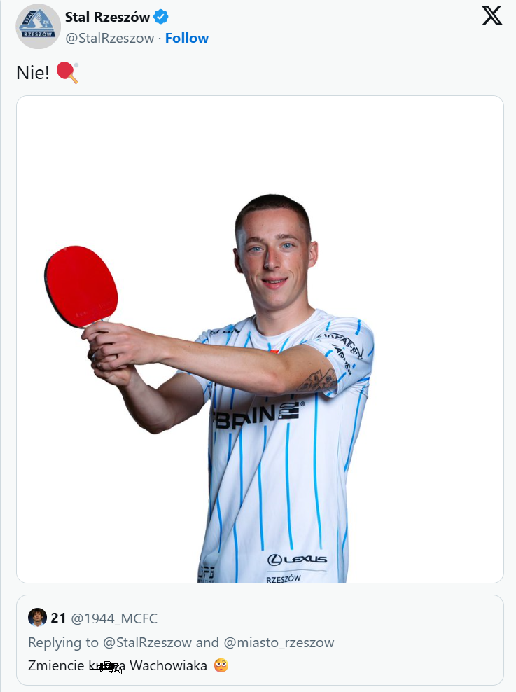 Taki POST dodała Stal Rzeszów w odpowiedzi na ''PROŚBĘ'' kibica o zmianę piłkarza xD