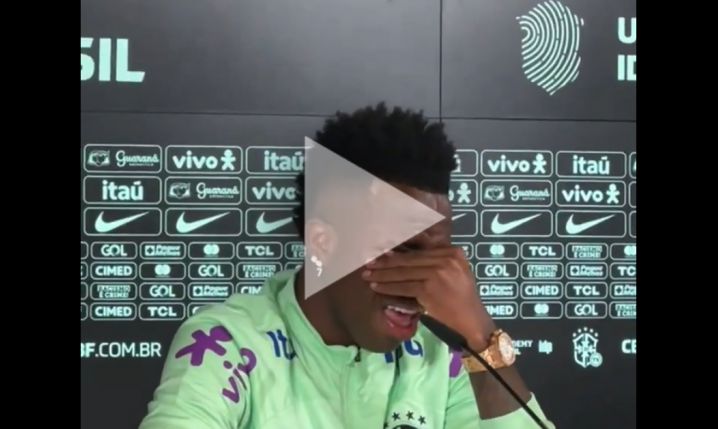 EMOCJONALNE zachowanie Viniciusa! Piłkarz rozpłakał się po pytaniu o rasizm... [VIDEO]