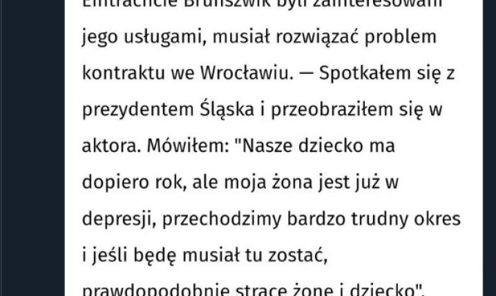 W TAKI SPOSÓB Gikiewicz ''negocjował'' swoje odejście ze Śląska Wrocław...
