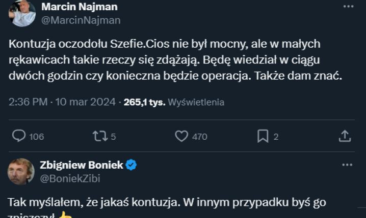 REAKCJA Zbigniewa Bońka na porażkę Najmana przez ''kontuzję'' XD