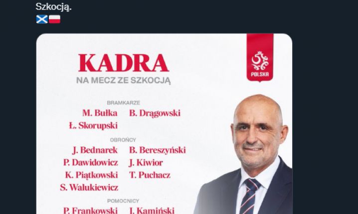 TRZECH ZAWODNIKÓW poza kadrą meczową na spotkanie ze Szkocją!