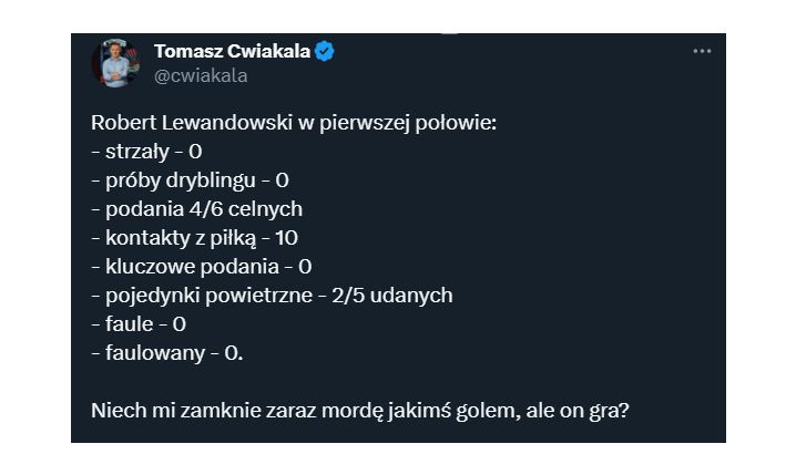 TRAGICZNE statystyki Lewandowskiego w 1 połowie...