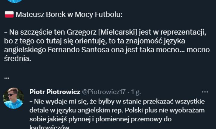 Mateusz Borek o znajomości języka przez Fernando Santosa... :D