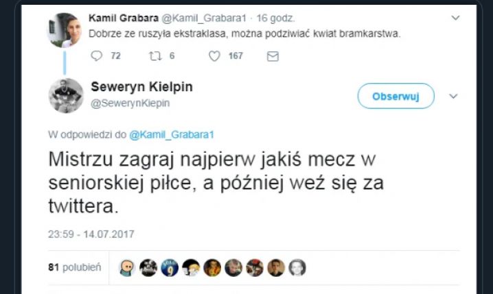 PAMIĘTNA odpowiedź Kiełpina na tweeta Grabary z 2017 roku... :D