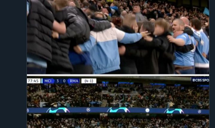 POLSKI AKCENT na stadionie Manchesteru City po golu na 3-0 z Realem!