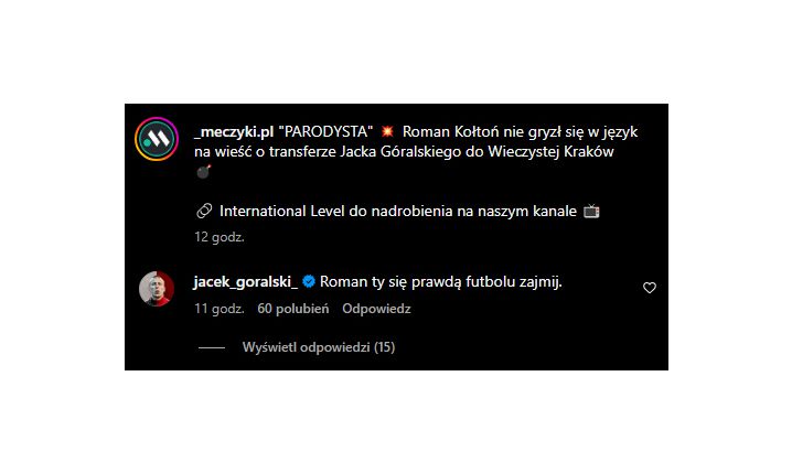 ODPOWIEDŹ Jacka Góralskiego na słowa Romana Kołtonia!