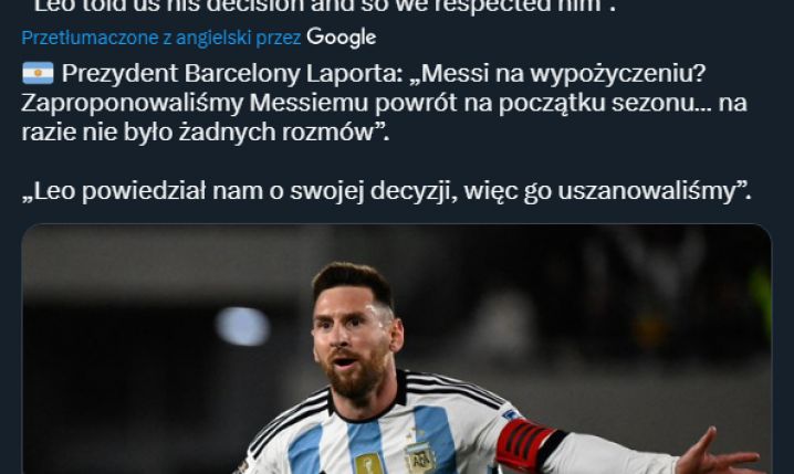 Prezydent Barcelony ZABRAŁ GŁOS ws. powrotu Messiego!