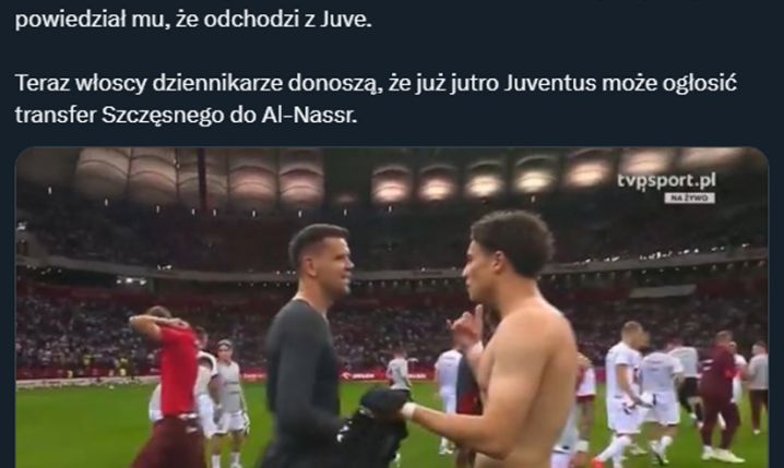 ZASTANAWIAJĄCA rozmowa Szczęsnego z kolegą z Juventusu po meczu...