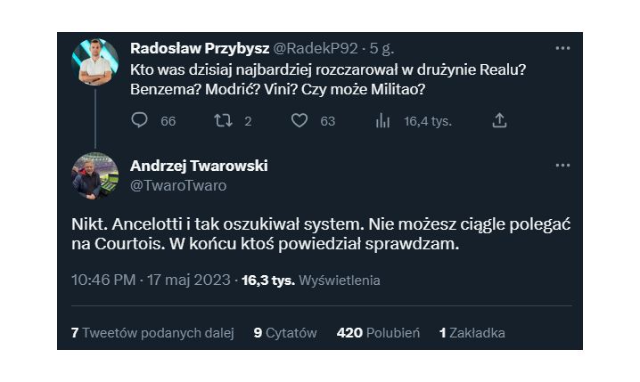 ODPOWIEDŹ Andrzeja Twarowskiego na pytanie, kto najbardziej rozczarował w Realu!