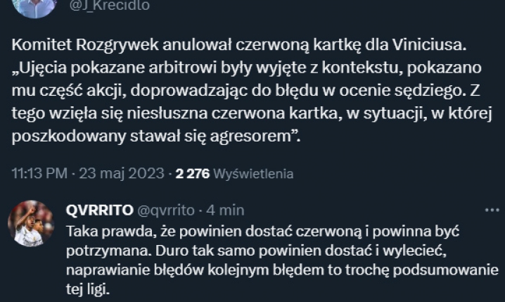 ZASKAKUJĄCA DECYZJA ws. czerwonej kartki Viniciusa!