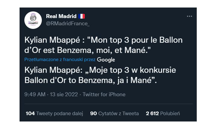 TOP3 w plebiscycie ''Złotej Piłki'' według Mbappe!