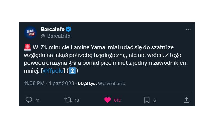 HIT! DLATEGO Barca grała ponad 5 minut bez Yamala...