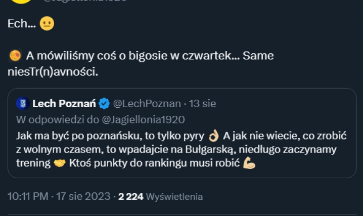 Jaga PRZYPOMINA TWEETA Lecha Poznań z niedzieli... XD