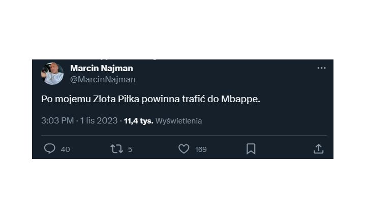 Marcin Najman o tym, do kogo powinna trafić Złota Piłka!