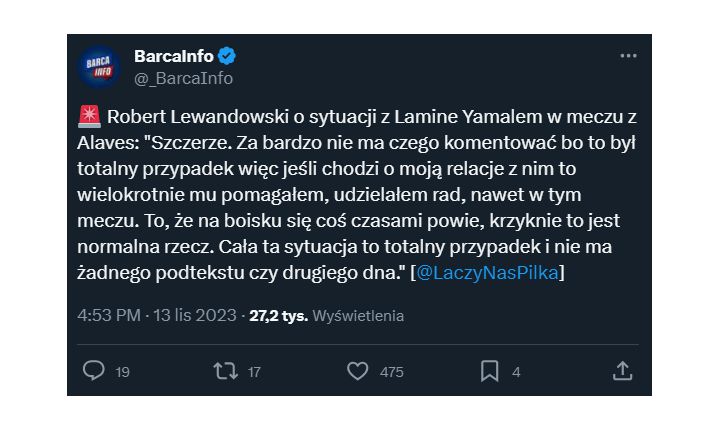 Lewandowski ZABRAŁ GŁOS ws. sytuacji z Yamalem!