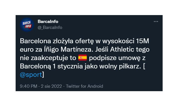 Barca składa ofertę za kolejnego zawodnika!