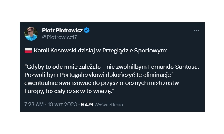 ZASKAKUJĄCE SŁOWA Kosowskiego nt. zwolnienia Santosa...