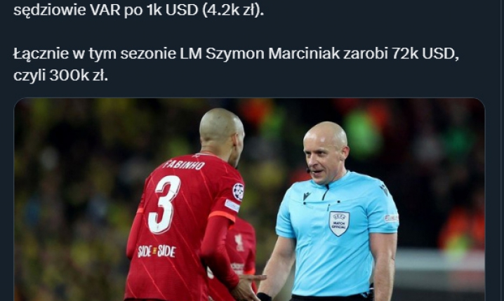 TYLE ZAROBI Szymon Marciniak za sędziowanie finału LM!