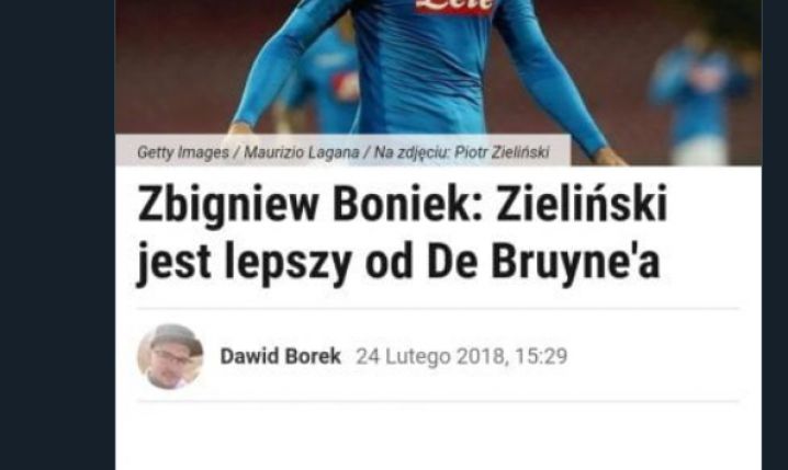 PAMIĘTNE porównanie Zielińskiego z De Bruyne przez Bońka! XD