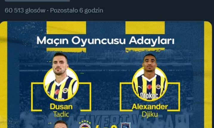 WYNIKI ankiety Fenerbahce na najlepszego piłkarza meczu!