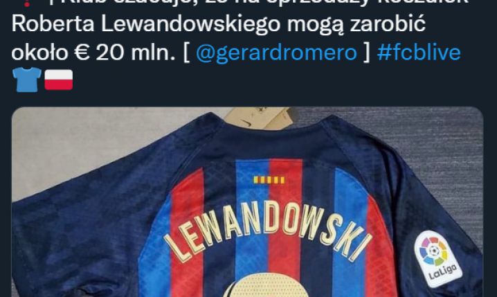 TYLE Barcelona może zarobić ze sprzedaży koszulek Lewandowskiego!