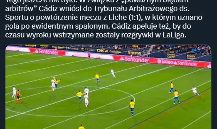 AFERA! Klub z LaLiga żąda powtórzenia meczu...