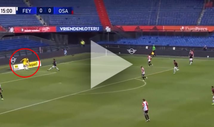 Niesamowity SPOKÓJ bramkarza Feyenoordu... :D [VIDEO]