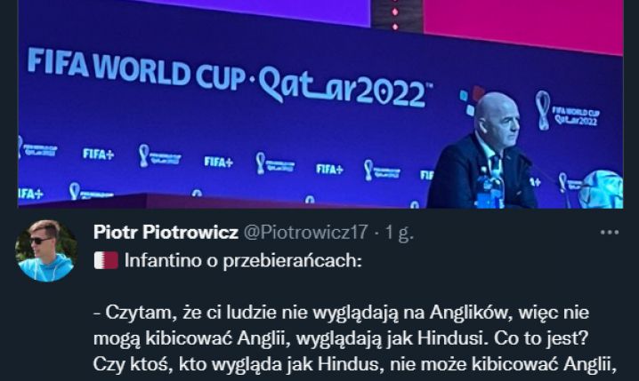 ABSURDALNE słowa Prezydenta FIFA!