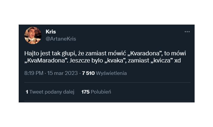 Tak Tomasz Hajto mówi na Khviche Kvaratskhelie!