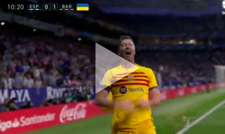 Lewandowski ŁADUJE GOLA z Espanyolem! [VIDEO]